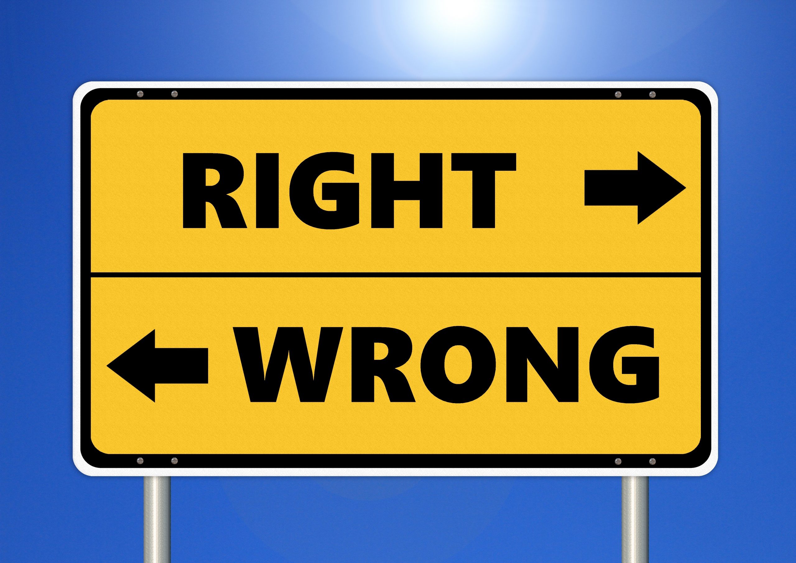 Right Or Wrong Sign.